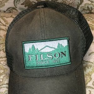 Filson logger hat with mess